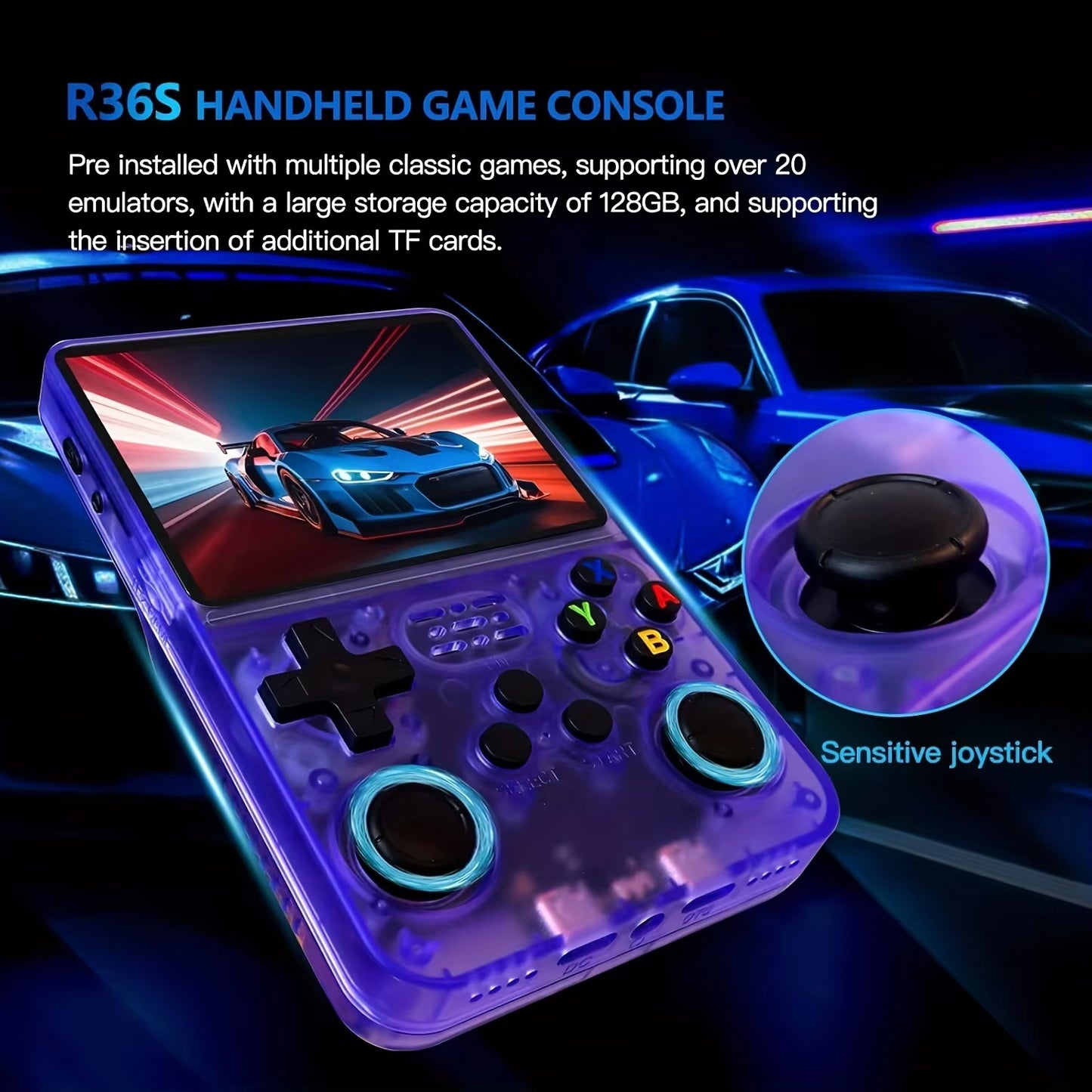 R36S Retro Handheld Video Game Console Linux System 3.5 Inch IPS Screen R35S Pro Portable Pocket Video Player 128GB Games