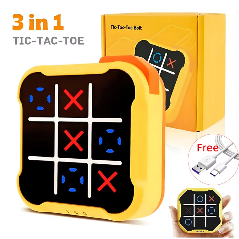 Electronic TIC-TAC-TOE Game Bolt Chess Video Game Consoles Children Puzzle Toys Portable Handheld Board Game Toys Kids Gifts